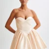 Hollie Structured Corset Mini Dress – Gold