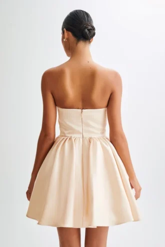 Hollie Structured Corset Mini Dress – Gold