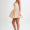 Hollie Structured Corset Mini Dress – Gold