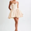 Hollie Structured Corset Mini Dress – Gold