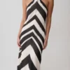 Hope Satin Halter Midi Dress – Black/White