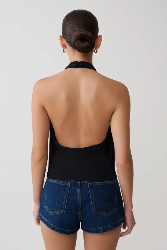 Huyen Cowl Front Modal Top – Black Huyen Cowl Front Modal Top – Black