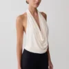 Huyen Cowl Front Modal Top – Ivory