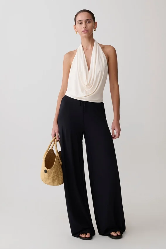 Dewi Wide Leg Modal Pants – Black Dewi Wide Leg Modal Pants – Black