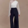 Ida Sheer Asymmetrical Long Sleeve Cape – White