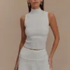 Indy Pointelle Knit Mini Skirt – Ivory