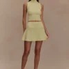 Indy Pointelle Knit Mini Skirt – Lemon