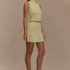 Indy Pointelle Knit Mini Skirt – Lemon