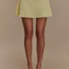 Indy Pointelle Knit Mini Skirt – Lemon