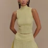 Indy Pointelle Knit Mini Skirt – Lemon