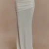 Irene Gathered Knit Maxi Skirt – Ivory