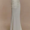 Irene Gathered Knit Maxi Skirt – Ivory