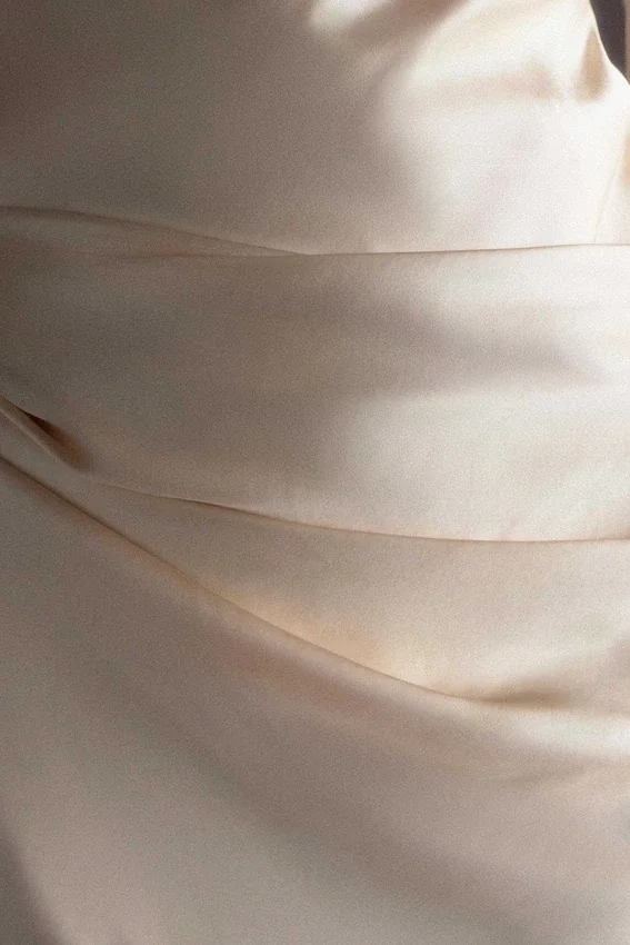 Iris Long Sleeve Satin Maxi Dress – Blush Gold Iris Long Sleeve Satin Maxi Dress – Blush Gold