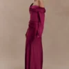 Iris Long Sleeve Satin Maxi Dress – Mahogany Iris Long Sleeve Satin Maxi Dress – Mahogany