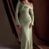 Iris Long Sleeve Satin Maxi Dress – Sage Iris Long Sleeve Satin Maxi Dress – Sage