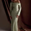 Iris Long Sleeve Satin Maxi Dress – Sage Iris Long Sleeve Satin Maxi Dress – Sage