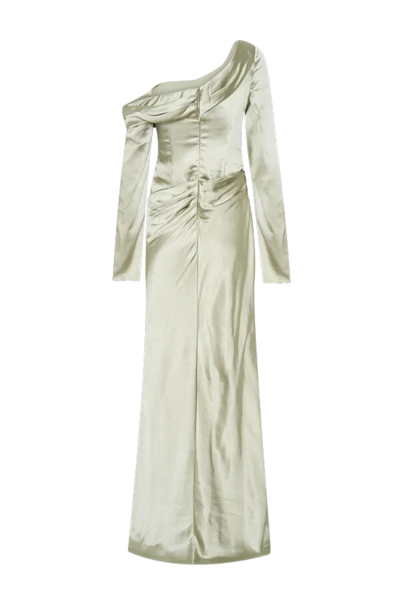 Iris Long Sleeve Satin Maxi Dress – Sage Iris Long Sleeve Satin Maxi Dress – Sage