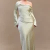 Iris Long Sleeve Satin Maxi Dress – Sage Iris Long Sleeve Satin Maxi Dress – Sage