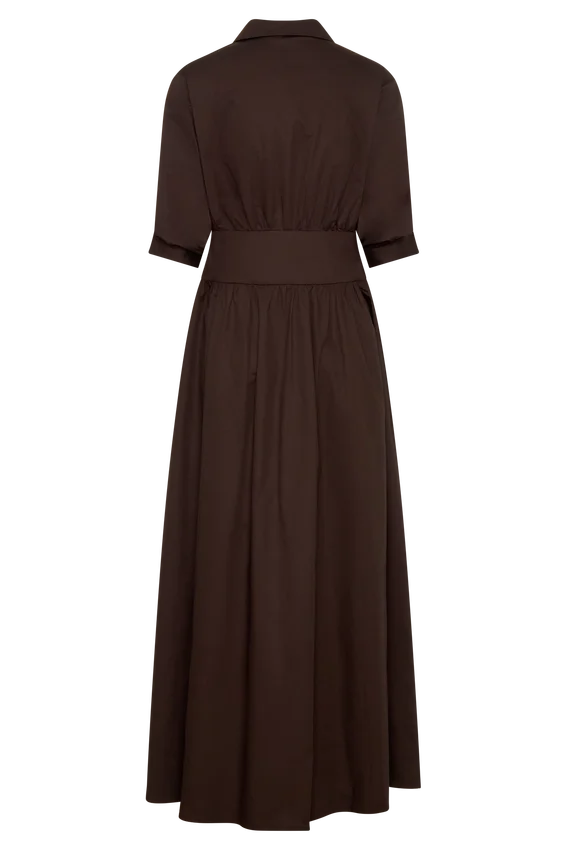 Isolde Long Sleeve Cotton Maxi Dress – Dark Chocolate Isolde Long Sleeve Cotton Maxi Dress – Dark Chocolate