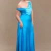 Jacinta One Shoulder Maxi Dress – Cyan Blue Jacinta One Shoulder Maxi Dress – Cyan Blue