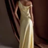 Jacinta One Shoulder Maxi Dress – Pastel Lemon Jacinta One Shoulder Maxi Dress – Pastel Lemon