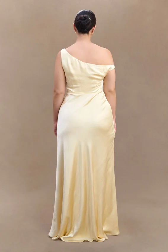 Jacinta One Shoulder Maxi Dress – Pastel Lemon Jacinta One Shoulder Maxi Dress – Pastel Lemon