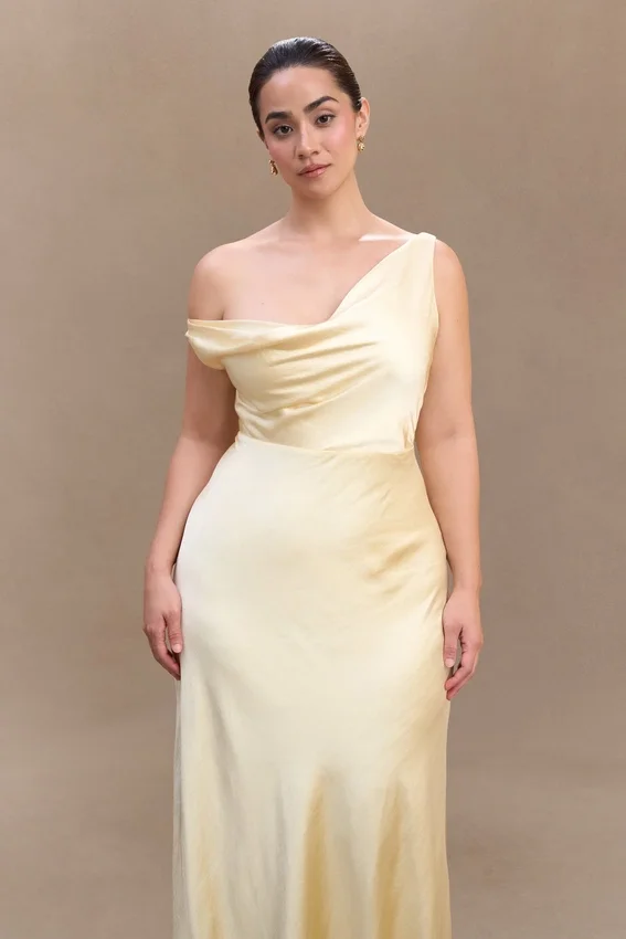 Jacinta One Shoulder Maxi Dress – Pastel Lemon Jacinta One Shoulder Maxi Dress – Pastel Lemon
