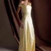 Jacinta One Shoulder Maxi Dress – Pastel Lemon Jacinta One Shoulder Maxi Dress – Pastel Lemon