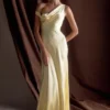 Jacinta One Shoulder Maxi Dress – Pastel Lemon Jacinta One Shoulder Maxi Dress – Pastel Lemon