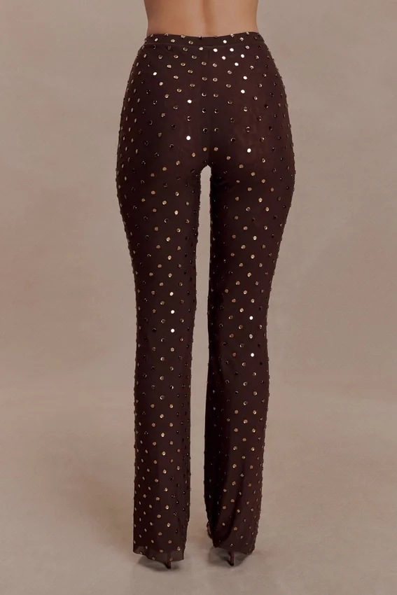 Jackie Diamante Straight Leg Pants – Chocolate Jackie Diamante Straight Leg Pants – Chocolate