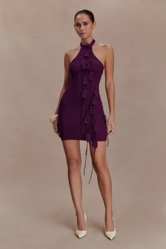 Jacky Tulip Mini Dress – Plum