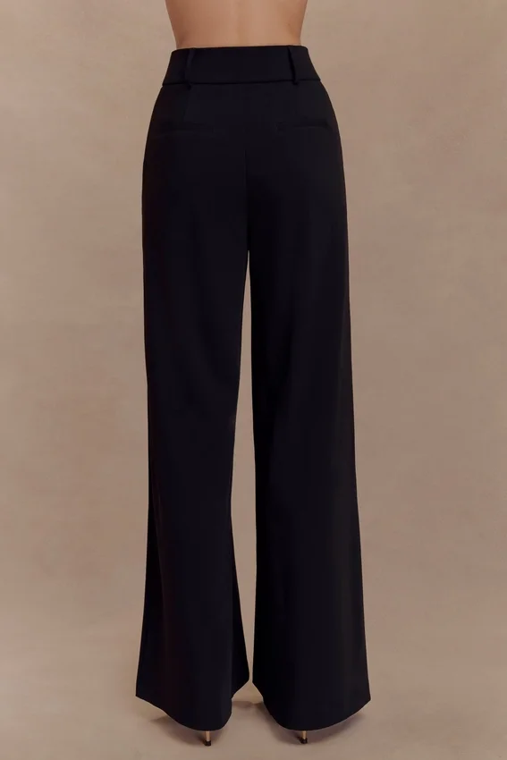 Jacqueline Pleated Wide Leg Pants – Black Jacqueline Pleated Wide Leg Pants – Black
