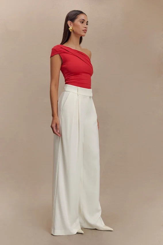 Jacqueline Pleated Wide Leg Pants – Ivory Jacqueline Pleated Wide Leg Pants – Ivory