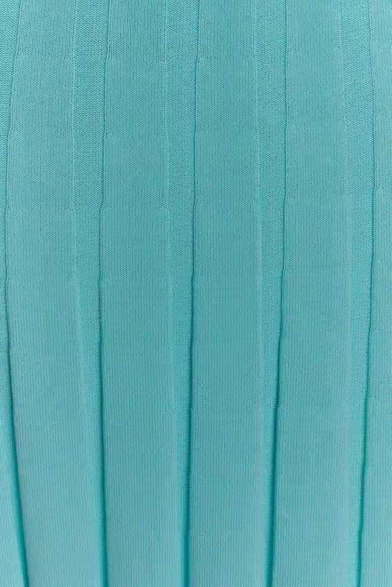Jacqui Halter Knit Midi Dress – Cyan Blue Jacqui Halter Knit Midi Dress – Cyan Blue