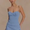 Jaime Spaghetti Strap Suiting Top – Ocean Blue