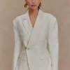 Jameson Cinched Linen Blazer – Oat Marle