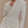 Jameson Cinched Linen Blazer – Oat Marle