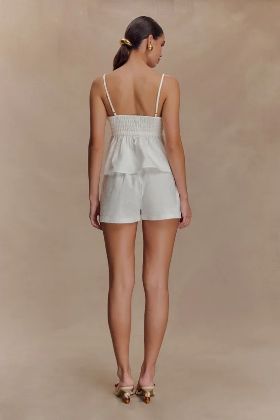 Janayia Cotton Beaded Top – White Janayia Cotton Beaded Top – White