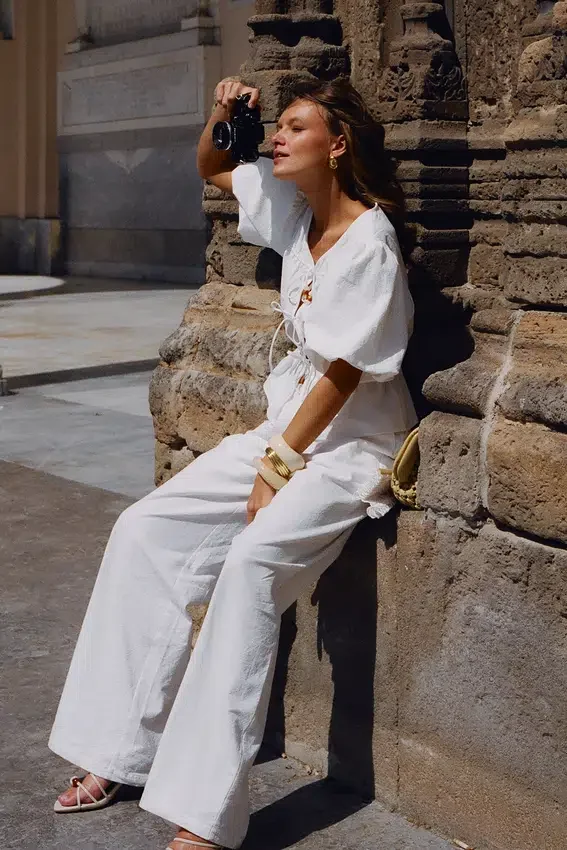 Janayia Cotton Wide Leg Pants – White Janayia Cotton Wide Leg Pants – White