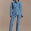 Janine High Waisted Straight Leg Jeans – Classic Blue