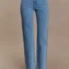 Janine High Waisted Straight Leg Jeans – Classic Blue