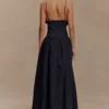 Janis Cotton Frill Maxi Dress – Black
