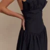 Janis Cotton Frill Maxi Dress – Black