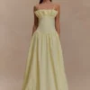 Janis Cotton Frill Maxi Dress – Lemon