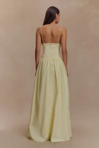 Janis Cotton Frill Maxi Dress – Lemon