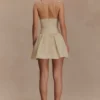 Janis Cotton Frill Mini Dress – Nude