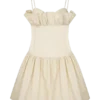 Janis Cotton Frill Mini Dress – Nude