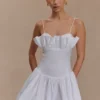 Janis Cotton Frill Mini Dress – White