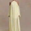 Janni Chiffon Maxi Dress With Hardware – Lemon Lime
