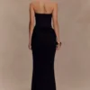 Jasiel Strapless Knit Maxi Dress – Black